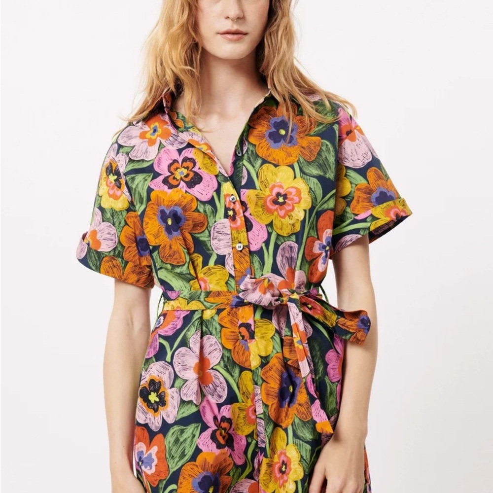 FRNCH Paris Eva Combishort in the Spicy Garden Marine, romper, generous XS